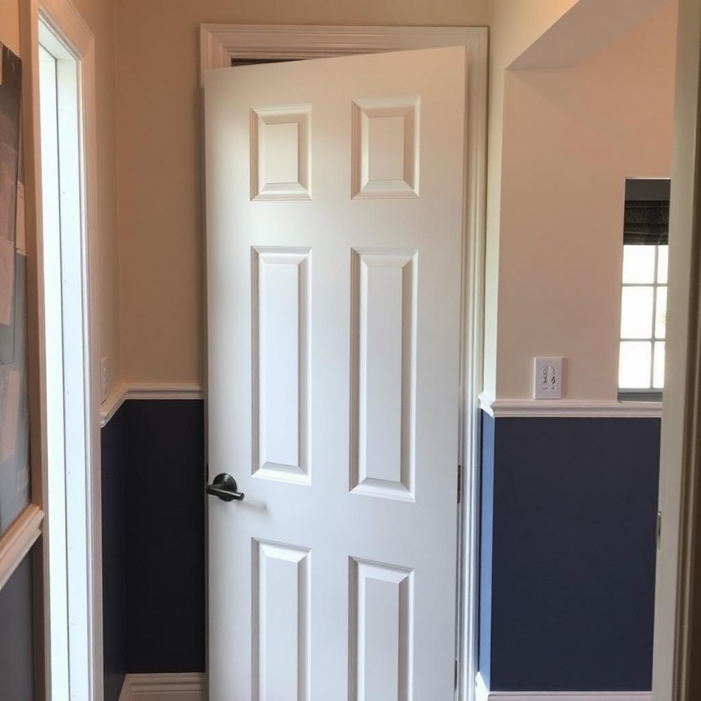 Interior door rehung with new handle and hardware